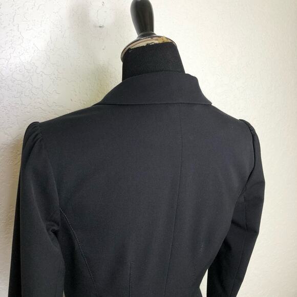 WHBM black pleated peplum hem button front blazer size 2 - Picture 11 of 16